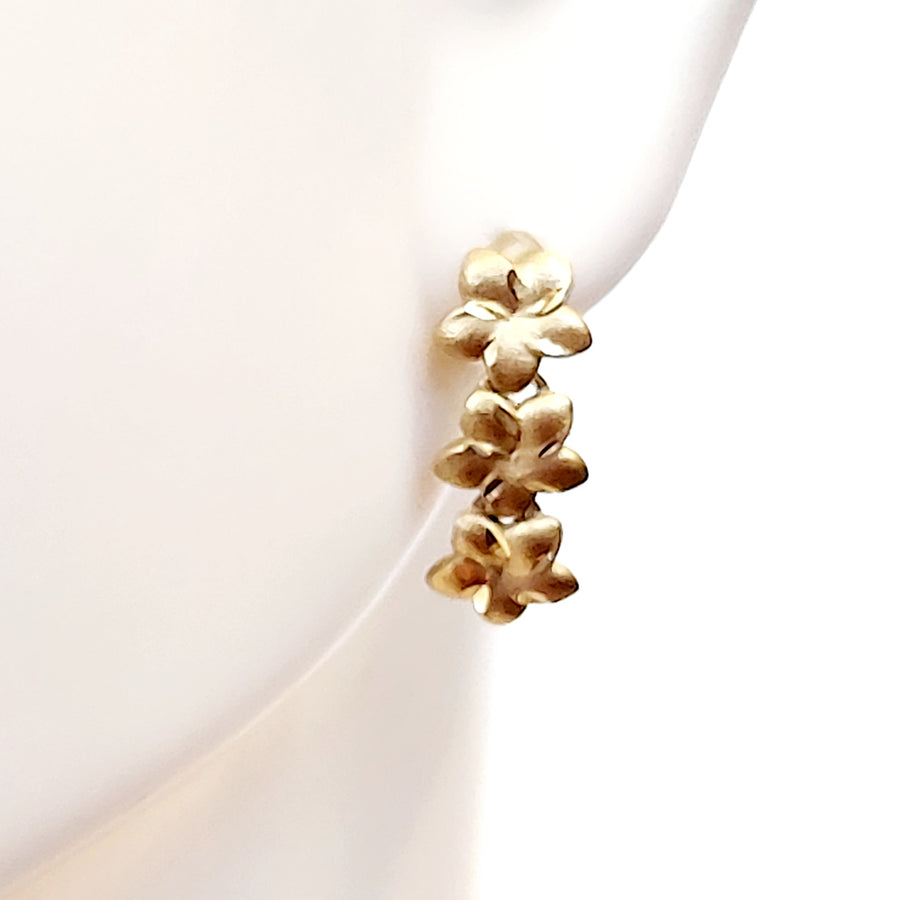 14k Plumeria Earrings (6mm)