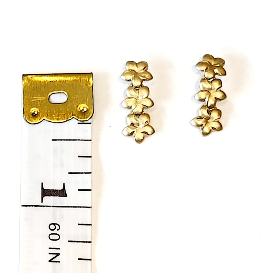 14k Plumeria Earrings (6mm)