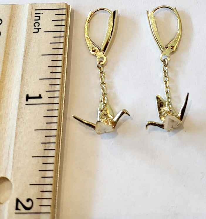 14K Crane Earrings