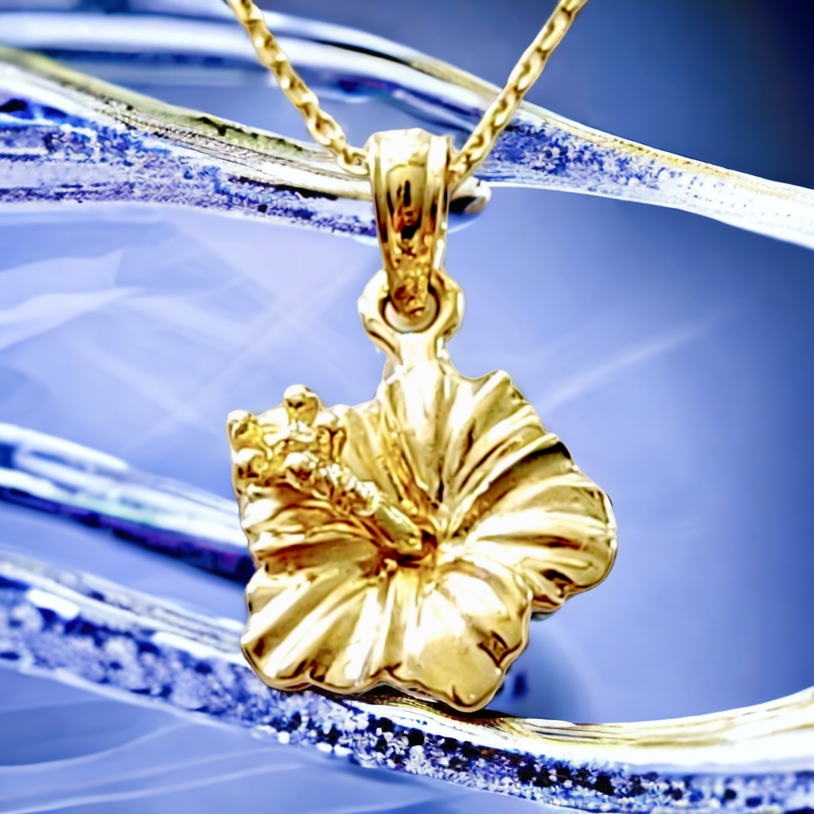 14K  Hibiscus Pendant (16mm)
