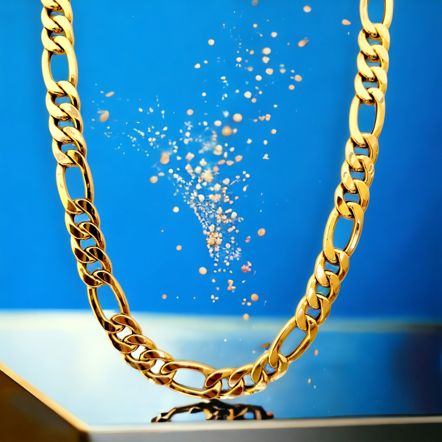 14K Figaro Chain (9.5mm, 22")