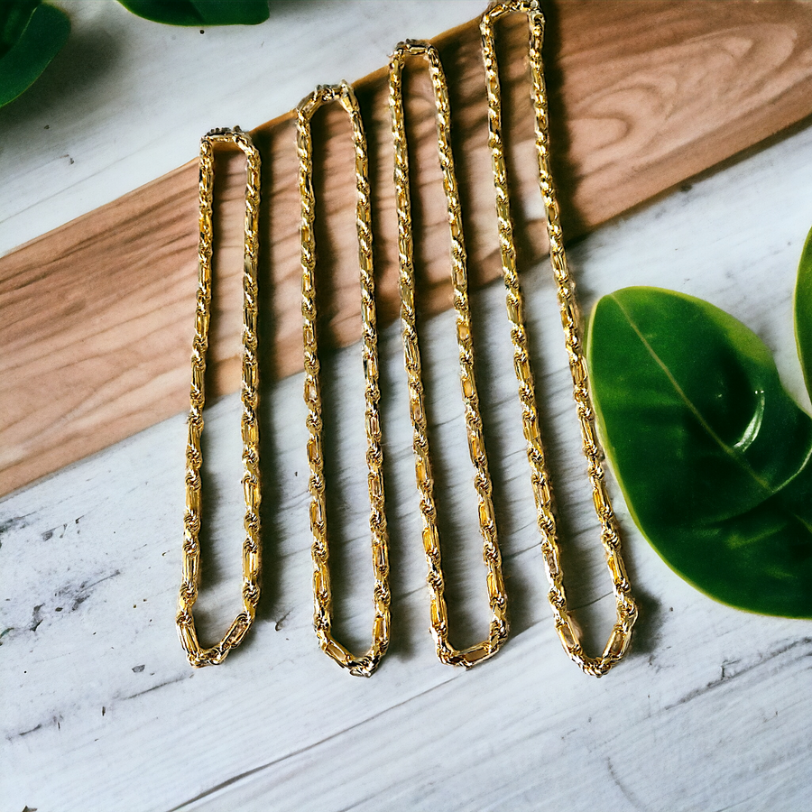 14K Gold over Sterling  Silver Milano Chains (5mm)