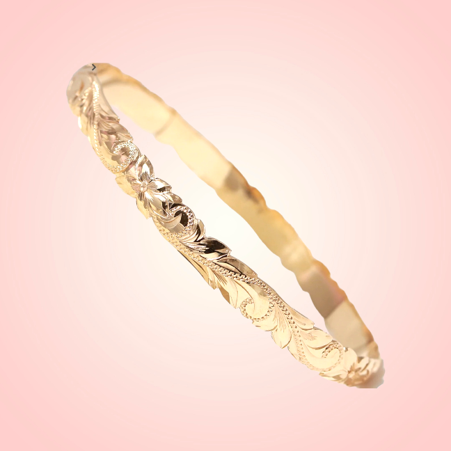 14k Hawaiian Heritage Bangle 8mm