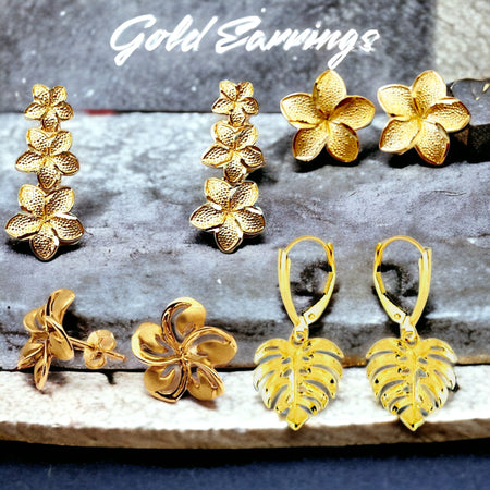 14k Gold Earrings, made locally from the beautiful  Honolulu Hawaii