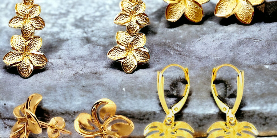14k Gold Earrings, made locally from the beautiful  Honolulu Hawaii