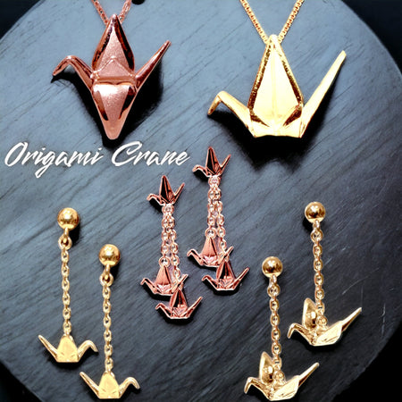 Our 14k Origami Crane Collections. Made locally in the Heart of Honolulu Hawaii.