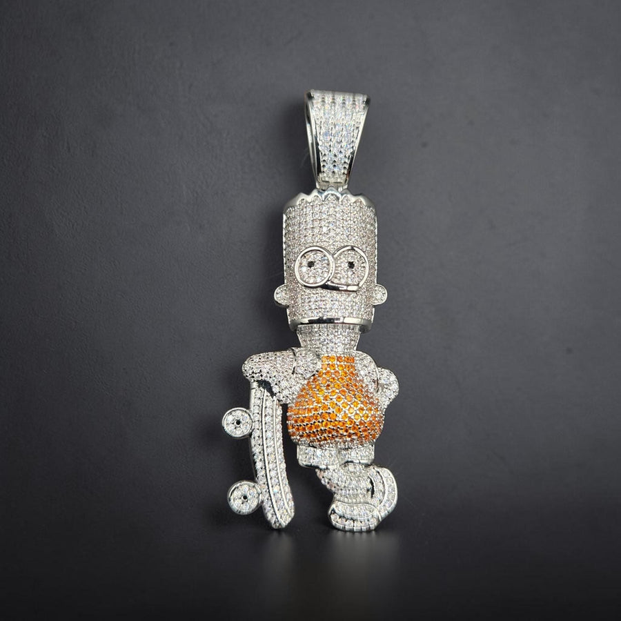 Iced Out Pendant: White Gold Filled, A-Grade CZ Stones (24x64mm)