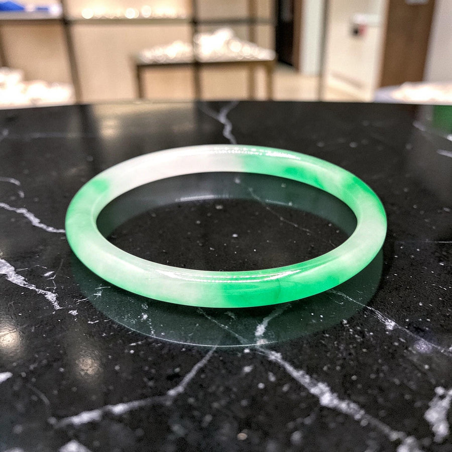 Substantial Size Jade Bangle Bracelet, 8mm / Sz.9