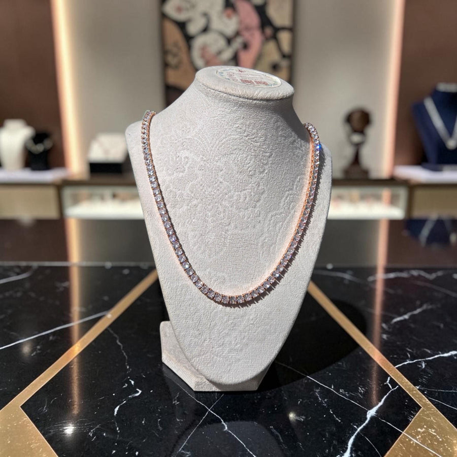 Iced out Rose Gold filled Tennis Chain – 5.5mm, 24" Long, A-Grade CZ Stones