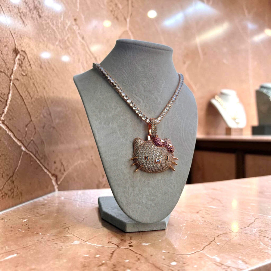 Rose Gold Filled Tennis Chain with CZ Pendant – 20" Length, 5mm Width