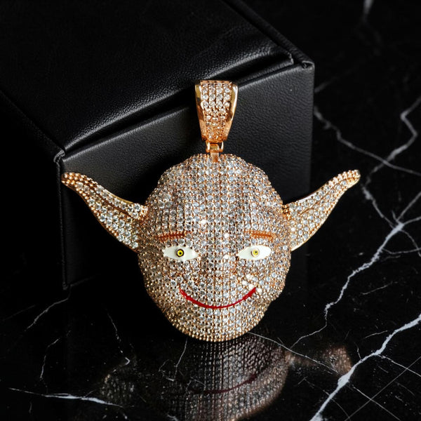 Iced Out custom Gold  filled in Rose gold Pendant 65*75 with 5 grade cz hand cut stones