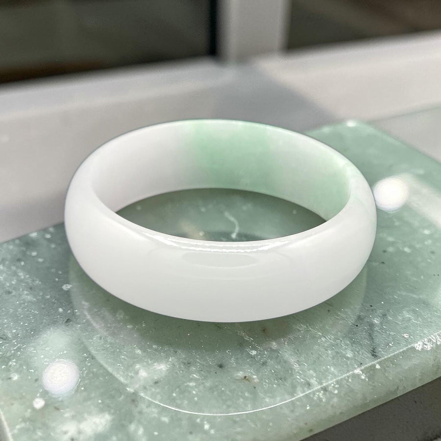 Natural  Jade Bangle -18mm / Sz. 7.25