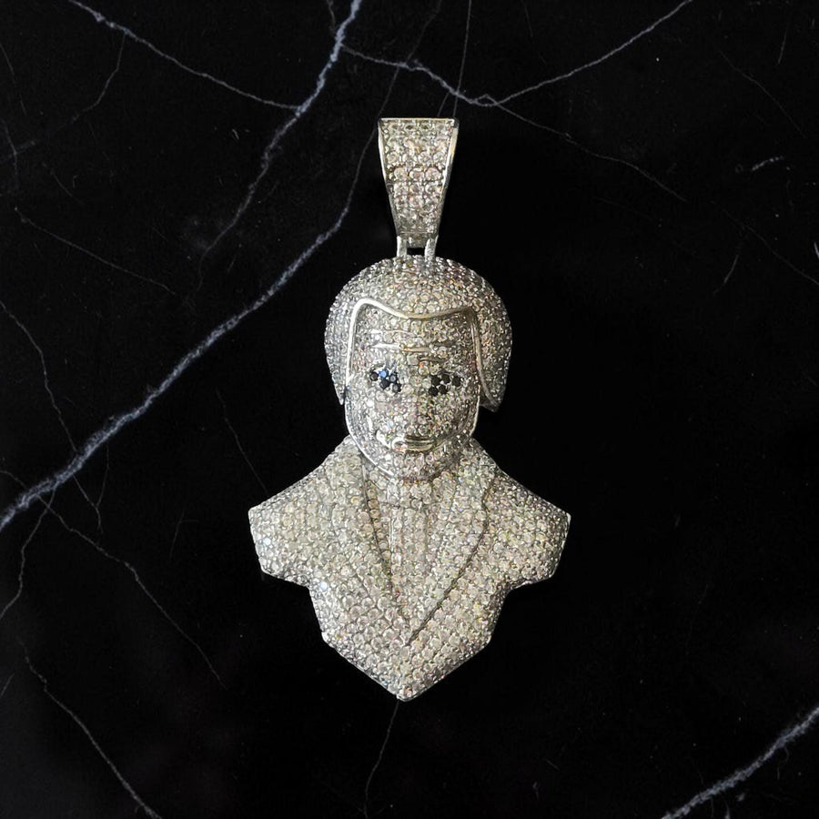 Custom Rose Gold Filled Pendant: 35x66mm Bust, 5 A Grade CZ Stones