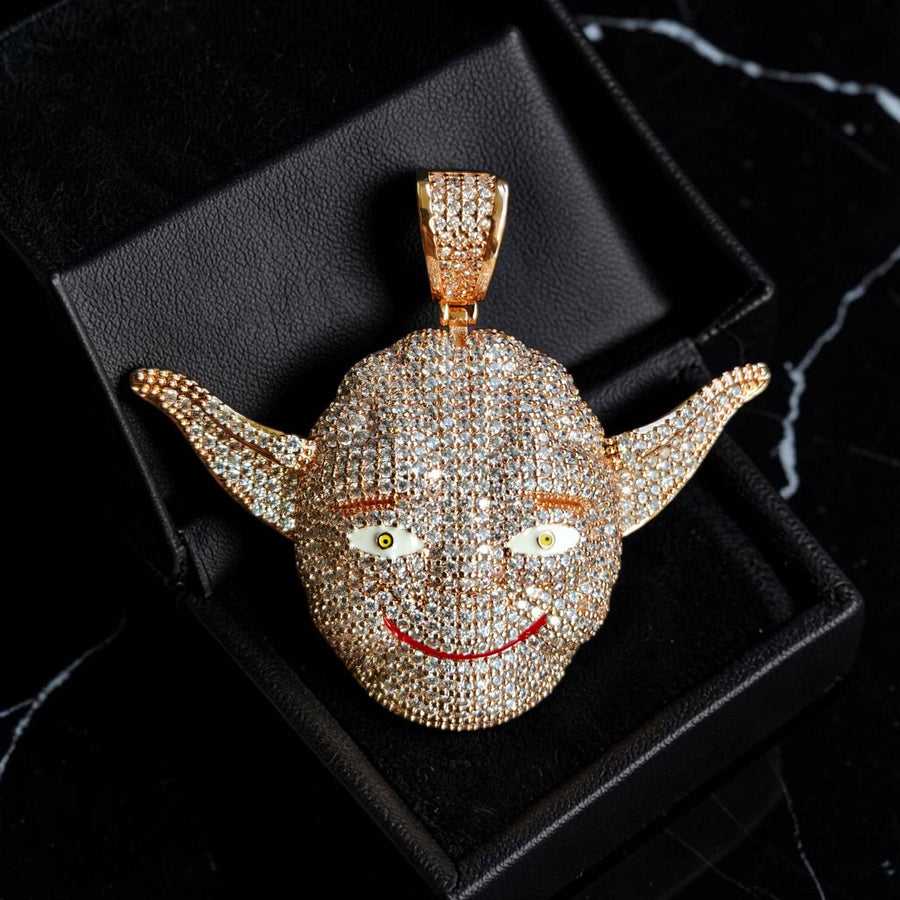 Iced Out custom Gold  filled in Rose gold Pendant 65*75 with 5 grade cz hand cut stones