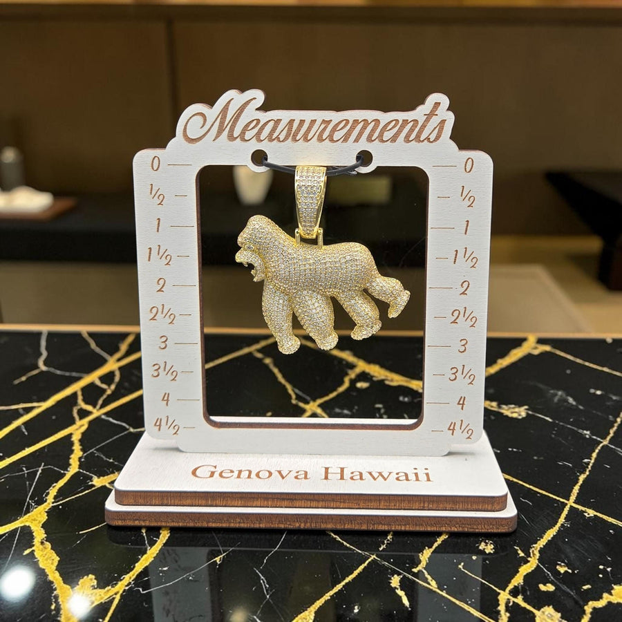 Iced out yellow tone Gold Filled Iced Gorilla Pendant, 5 Grade CZ (45x55mm)