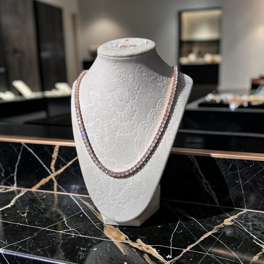 Iced out Rose Gold filled Tennis Chain – 5.5mm, 24" Long, A-Grade CZ Stones