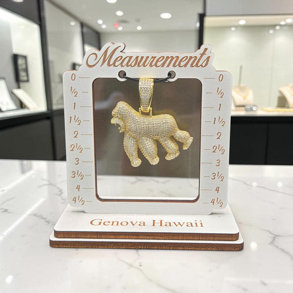 Iced out yellow tone Gold Filled Iced Gorilla Pendant, 5 Grade CZ (45x55mm)