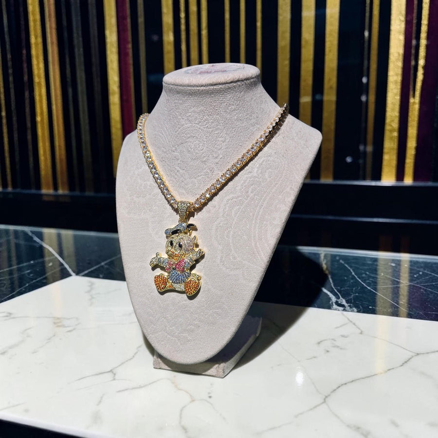 Custom Gold Filled CZ Pendant & Tennis Chain: 5mm Hand-Cut Stones (20" Long)