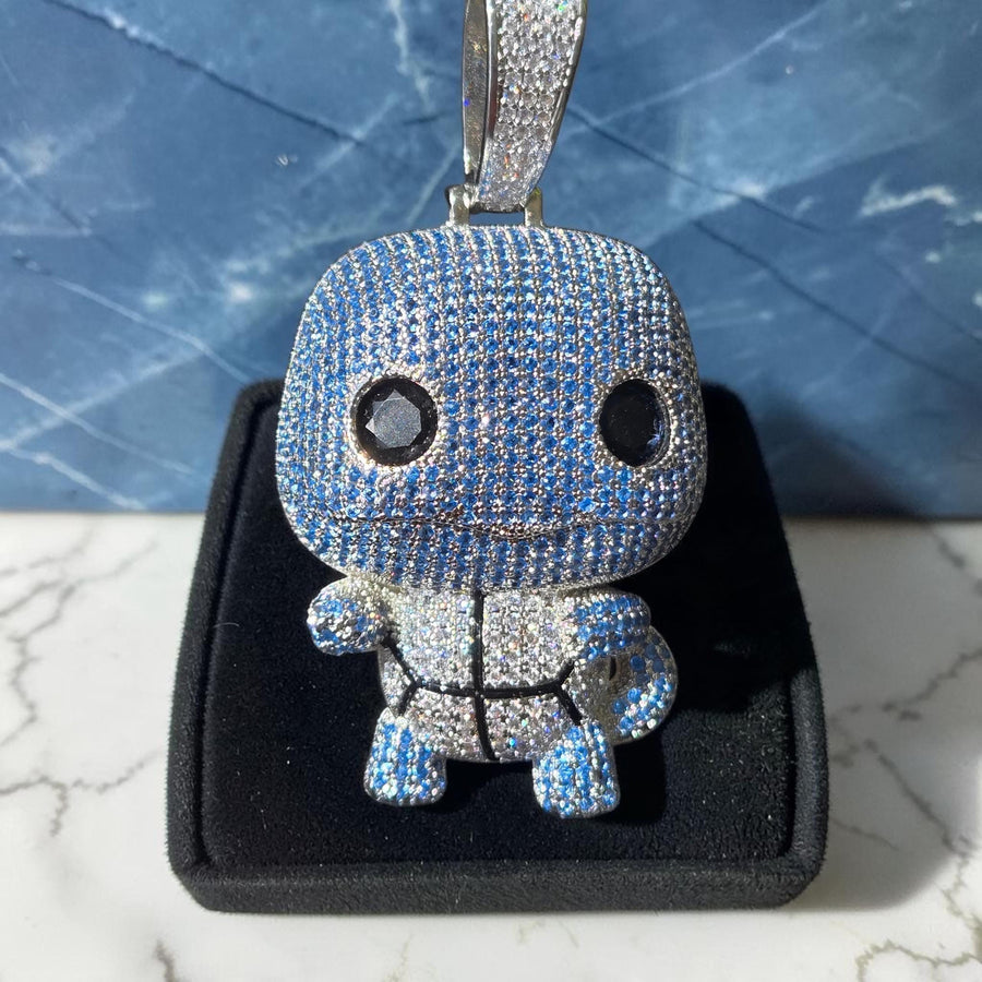 Iced Out  Pendant: White Gold Tone, 5 A-Grade CZ Stones (33x65mm)
