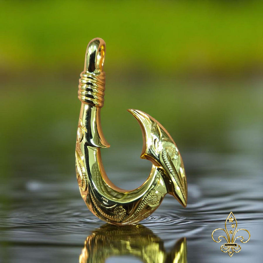 Gold over Sterling Silver Hawaiian Fish Hook Pendant