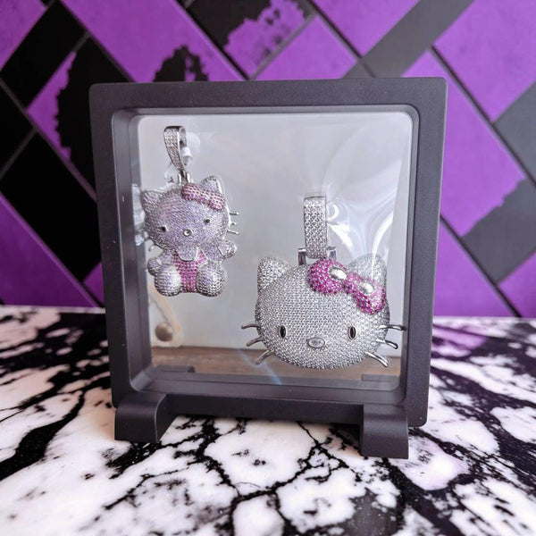 Iced out custom   set 34*58 - 45 *60  gold filled white gold and pinkish 5 A grade cz hand cut stones.