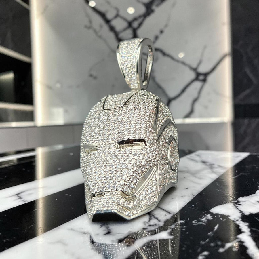 Iced out Custom Gold Filled Helmet Pendant – 5 A Grade CZ Stones (24*57mm)