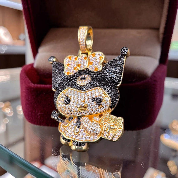Iced Out Yellow Gold Filled Pendant: 5 Grade CZ Hand Cut Stones (43*62mm)