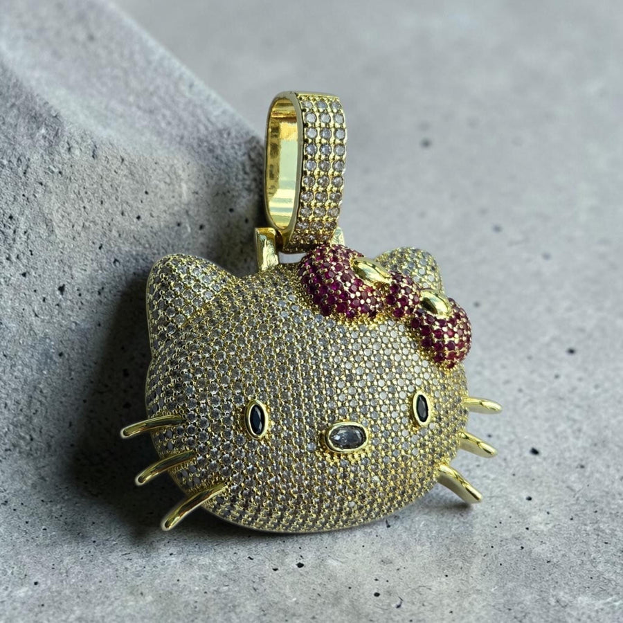 Iced out   custom Gold Tone filled 45*60 - 5 grade cz hand cut stones pendant