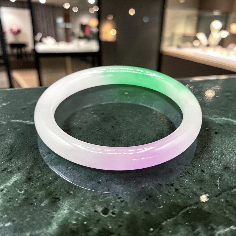 Muti-colored Jade Barrel Bangle 9mm / Sz.6.75