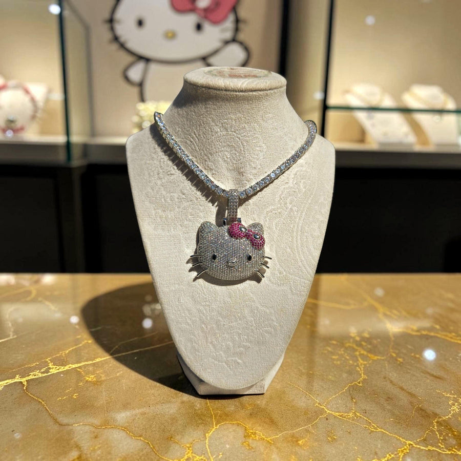 Iced out custom white gold filled 45*60 pendant with 5 grade cz & 5 mm 20 inches Tennis Chain 5A grade cz hand cut stone.
