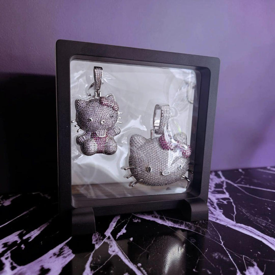 Iced out custom   set 34*58 - 45 *60  gold filled white gold and pinkish 5 A grade cz hand cut stones.