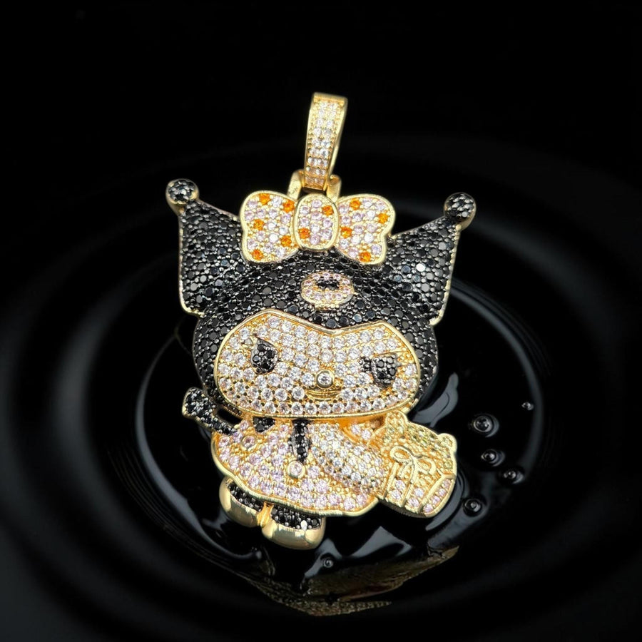 Iced Out Yellow Gold Filled Pendant: 5 Grade CZ Hand Cut Stones (43*62mm)