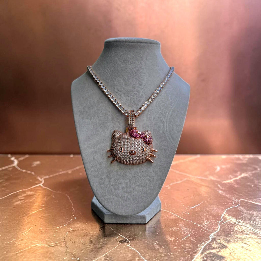 Rose Gold Filled Tennis Chain with CZ Pendant – 20" Length, 5mm Width