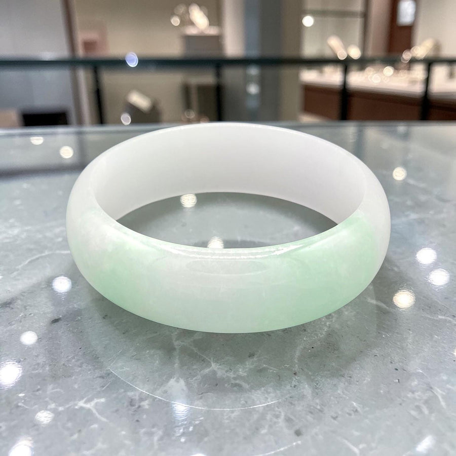 Natural  Jade Bangle -18mm / Sz. 7.25