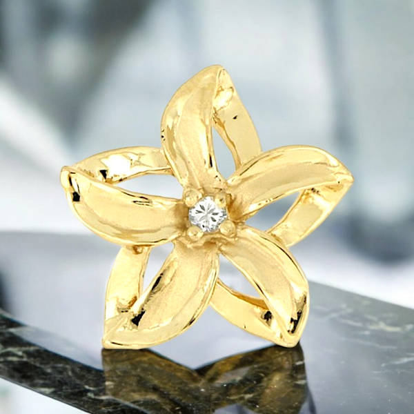 Gold Plumeria Pendant