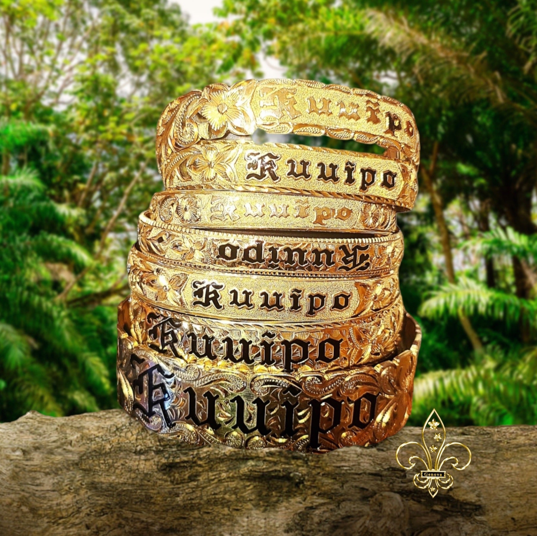 14K Hawaiian Heirloom Bracelet (32mm) – Genova Hawaiian Jewelry