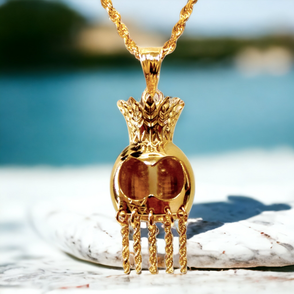 14k Hawaiian Warrior Helmet  Ikaika Pendant  (3 sizes available )