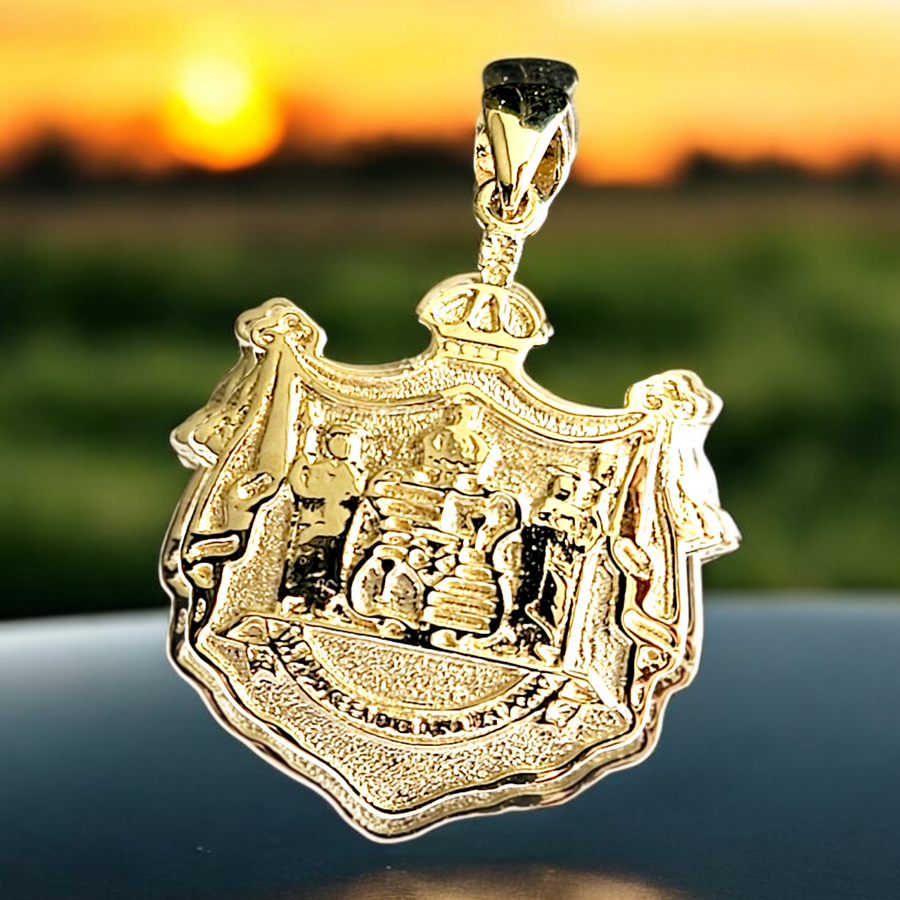 14k Hawaiian Coat of Arms  Pendant (Available 20mm to 60mm)