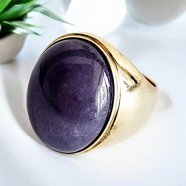 14k Lavender Jade Ring