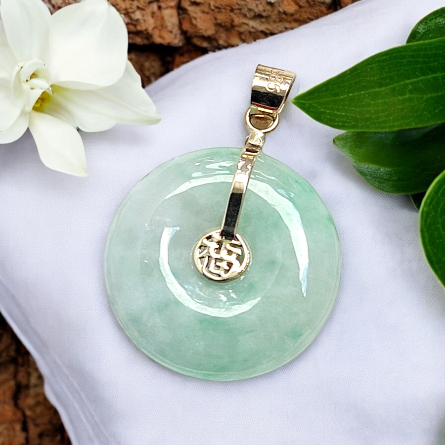 14k  Lucky Jade Pendant (18mm)