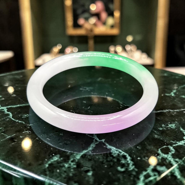 Muti-colored Jade Barrel Bangle 9mm / Sz.6.75