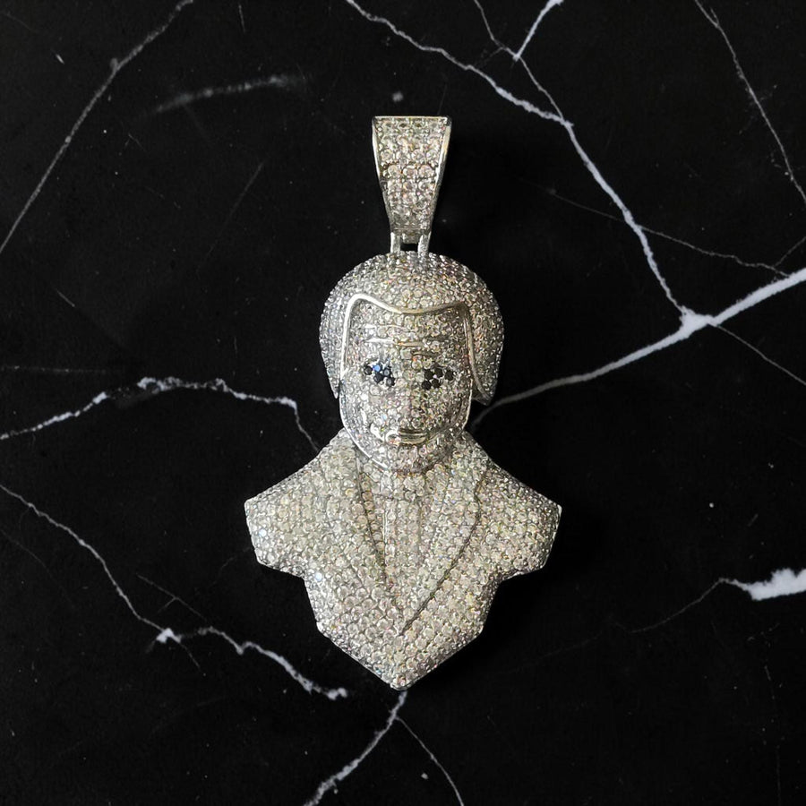 Custom Rose Gold Filled Pendant: 35x66mm Bust, 5 A Grade CZ Stones