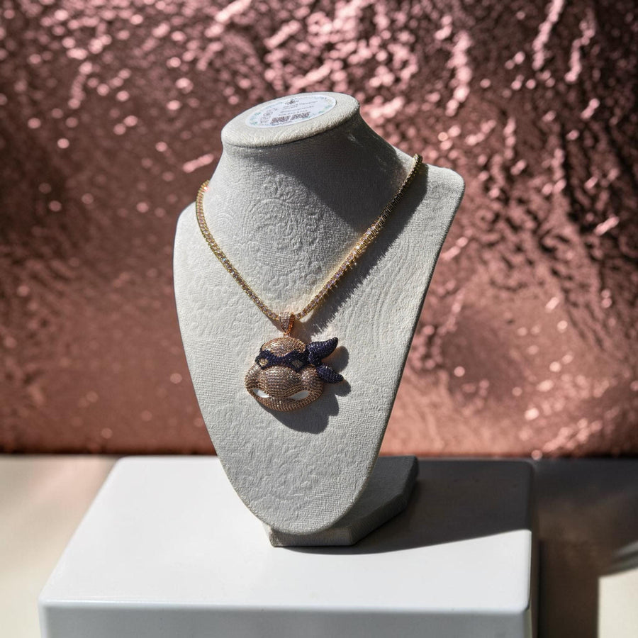 Rose Gold Filled CZ Pendant Set with Tennis Chain (51x53mm)
