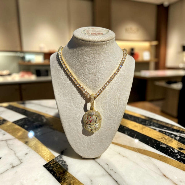 Custom Gold Filled CZ Pendant & Tennis Chain Set – 32x65mm, 20" Length