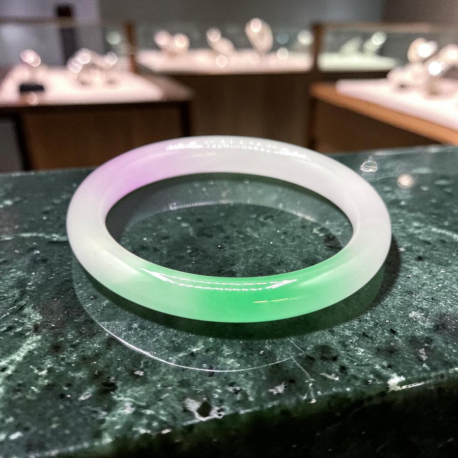 Muti-colored Jade Barrel Bangle 9mm / Sz.6.75