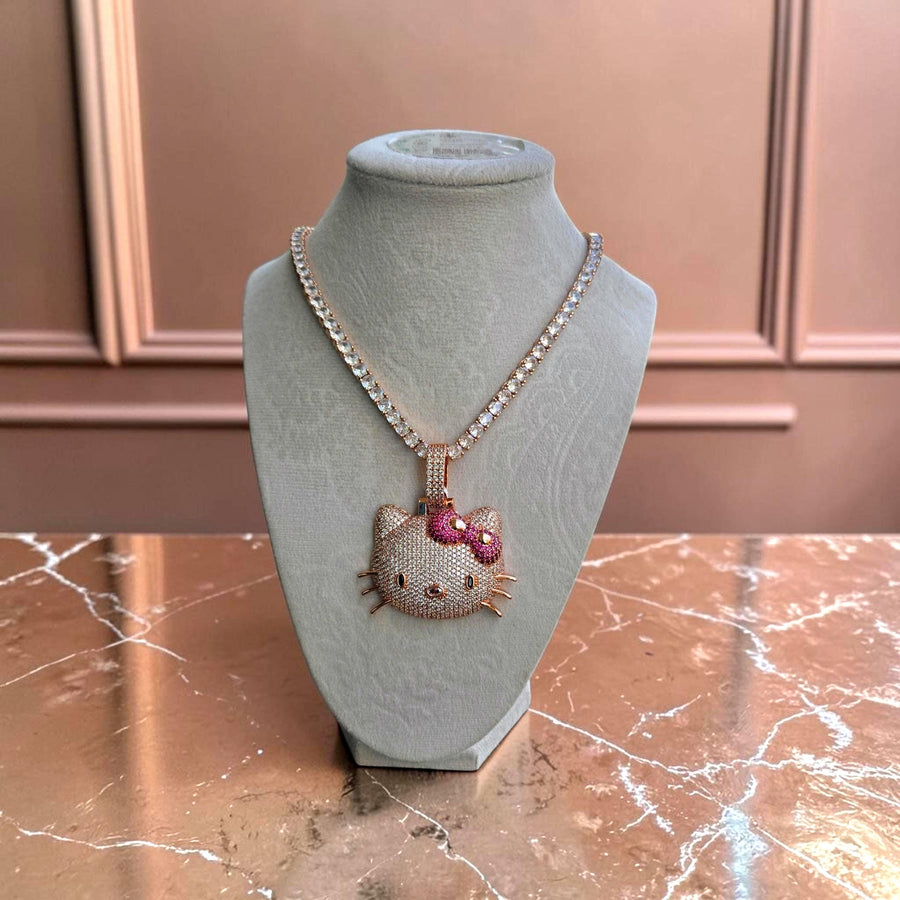 Rose Gold Filled Tennis Chain with CZ Pendant – 20" Length, 5mm Width