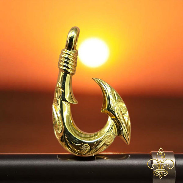 Gold over Sterling Silver Hawaiian Fish Hook Pendant