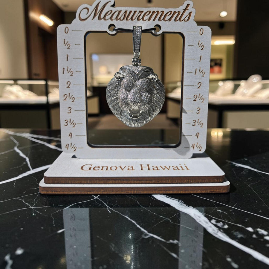 Iced out Lion's  Head - 5 grade cz  XL Pendant.