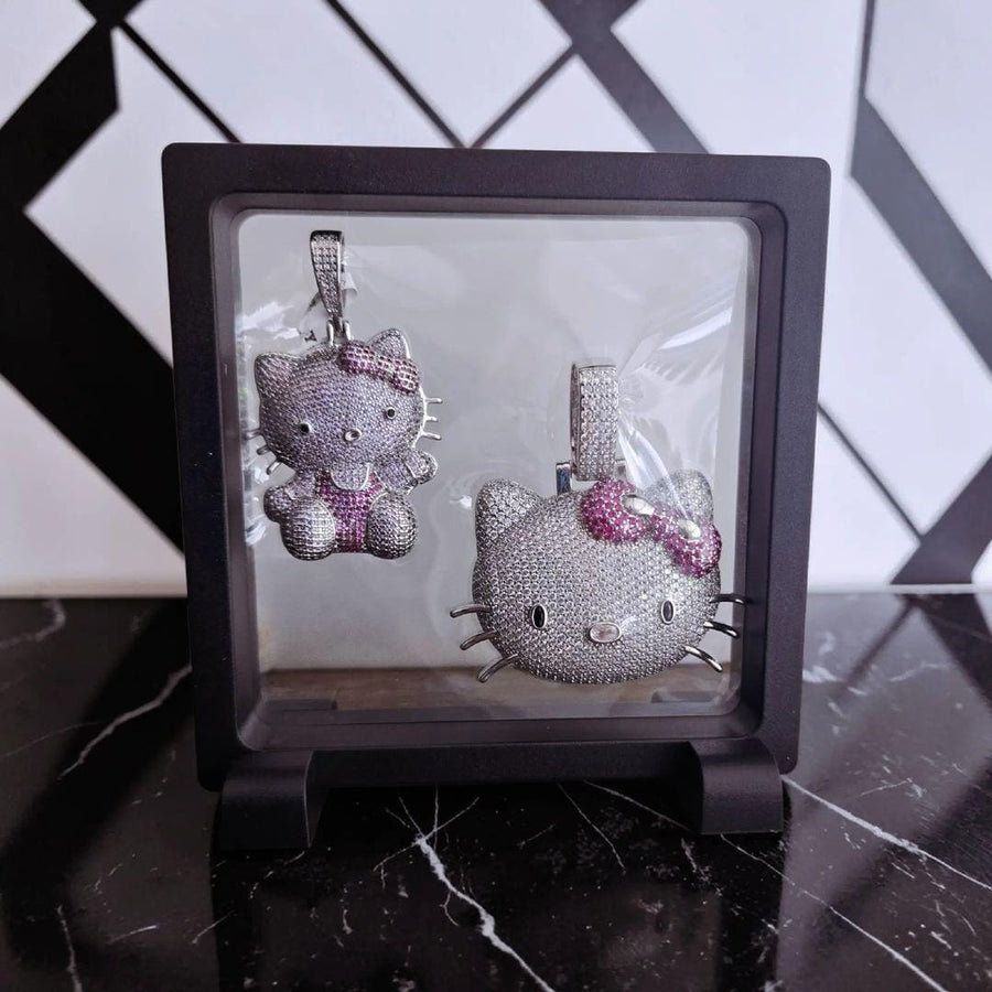 Iced out custom   set 34*58 - 45 *60  gold filled white gold and pinkish 5 A grade cz hand cut stones.
