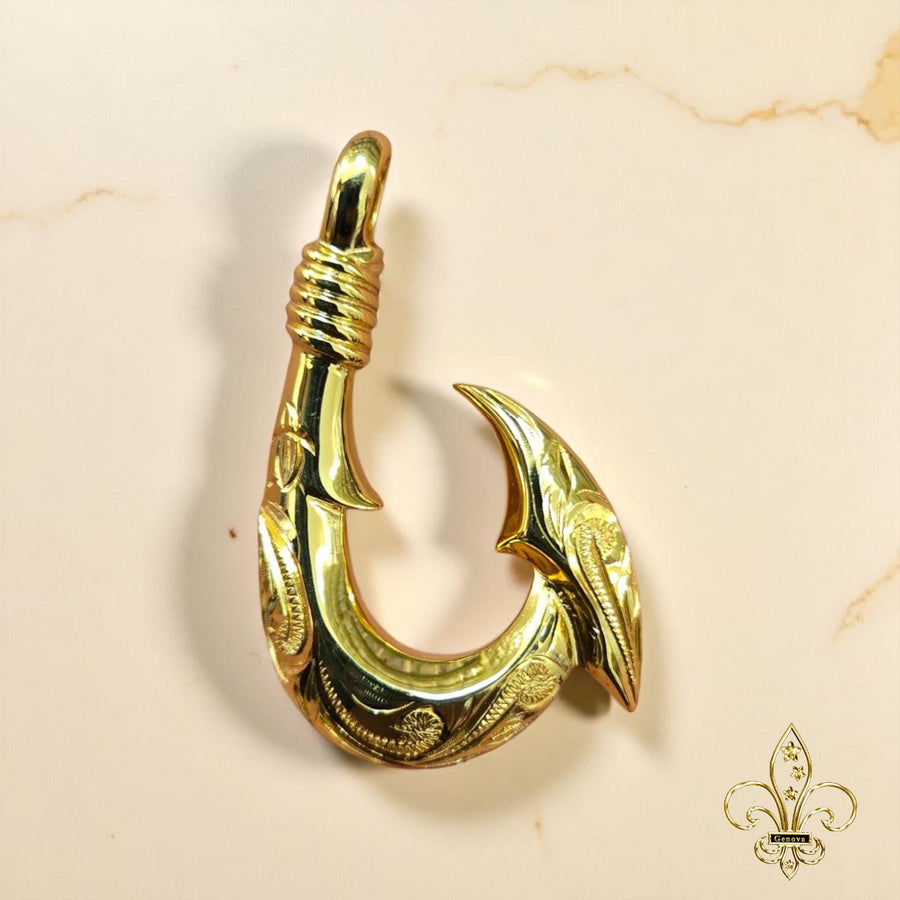 Gold over Sterling Silver Hawaiian Fish Hook Pendant